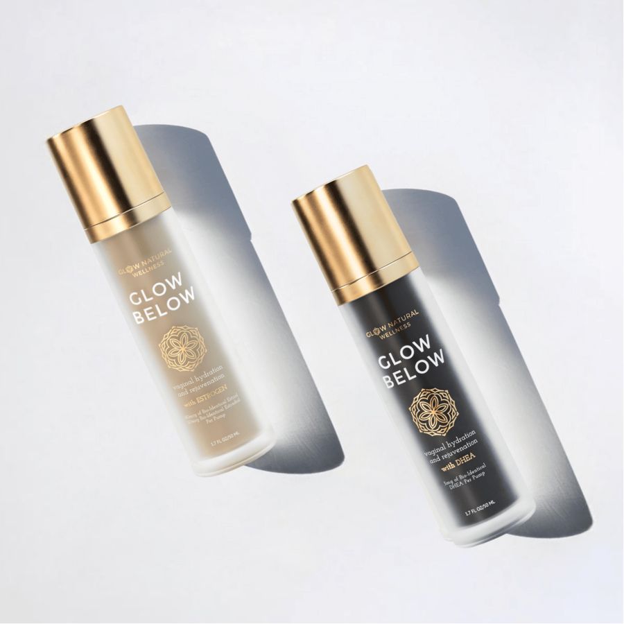 GLOW Below with Estrogen and GLOW Below with DHEA, 50 ml bottles